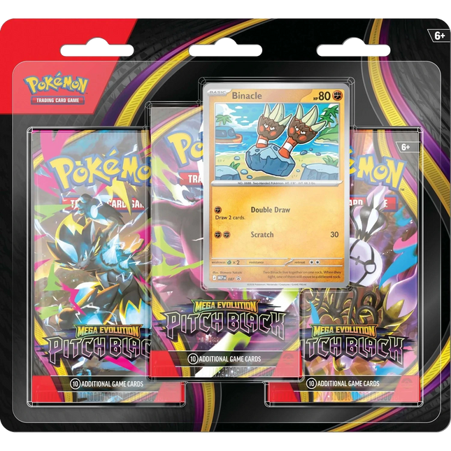 Pokemon TCG - Mega Evolution - Pitch Black (ME5) - 3-Pack Blister (Englanniksi)