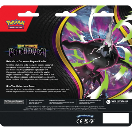 Pokemon TCG - Mega Evolution - Pitch Black (ME5) - 3-Pack Blister (Englanniksi)